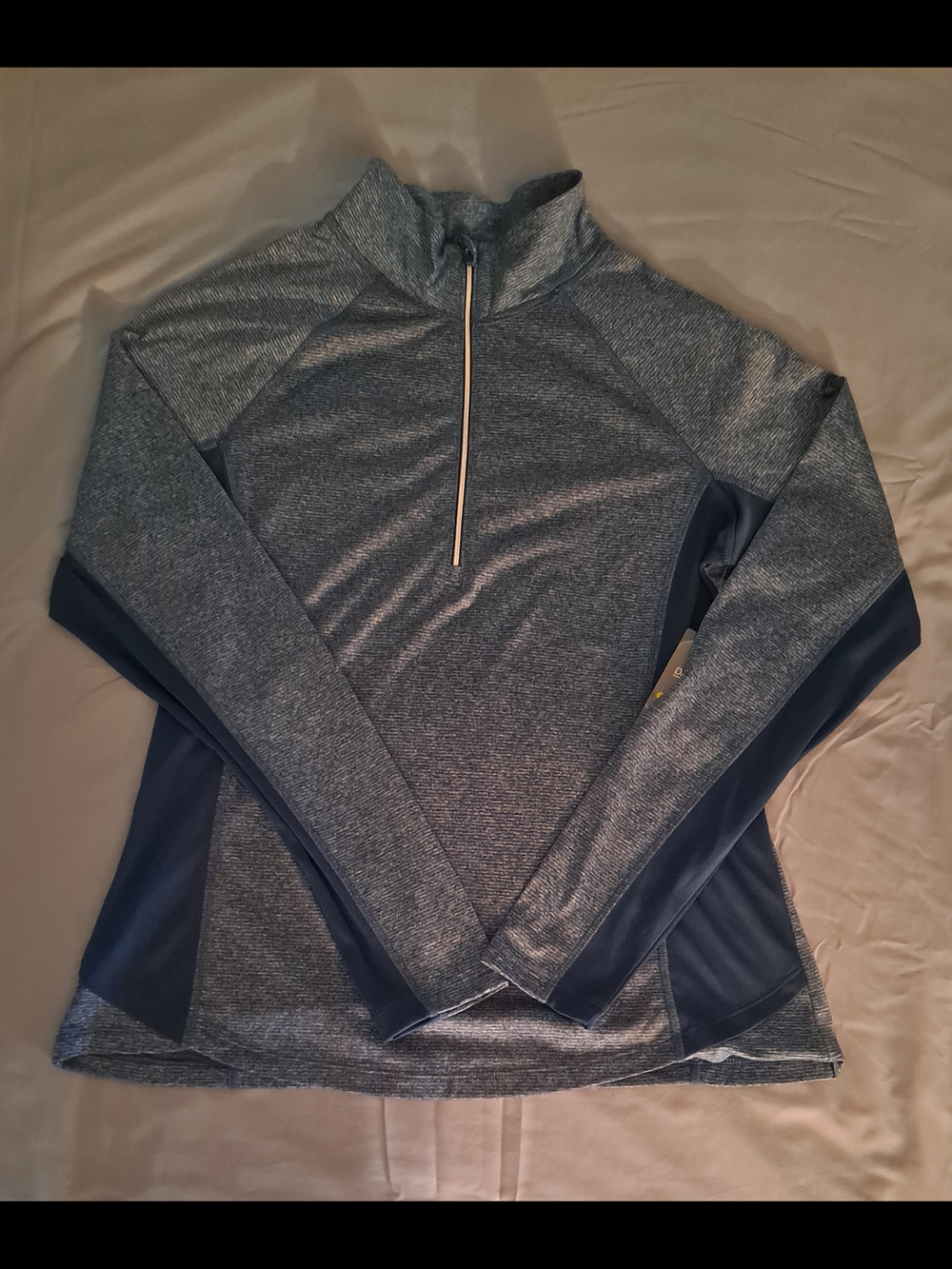 Danskin Now Women's Two Tone Blue Quarter-Zip Pullover Size Large
